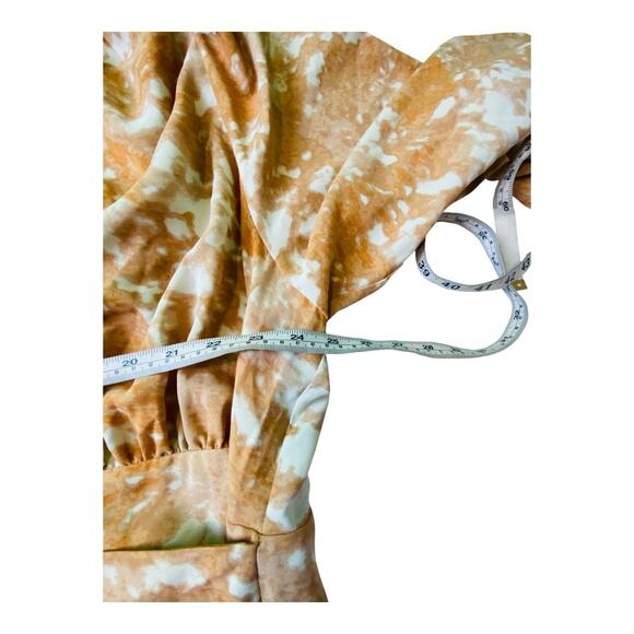 Fashion To Figure Womens Ruffle Balloon Long Sleeve Belted Mini Dress Yellow 4 - Picture 7 of 9